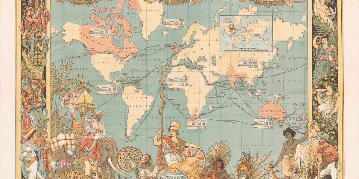 Imperial Federation map showing the extent of the British Empire in 1886