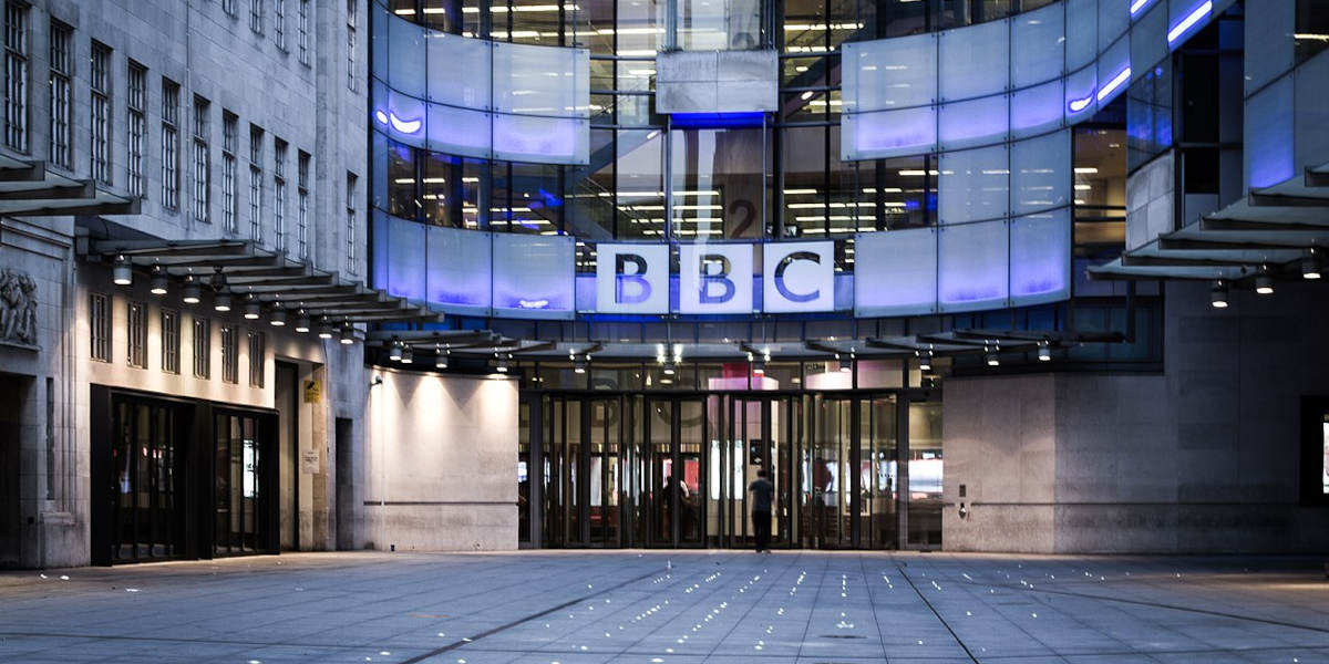 The front entrance to Broadcasting House, the former headquarters of the BBC
