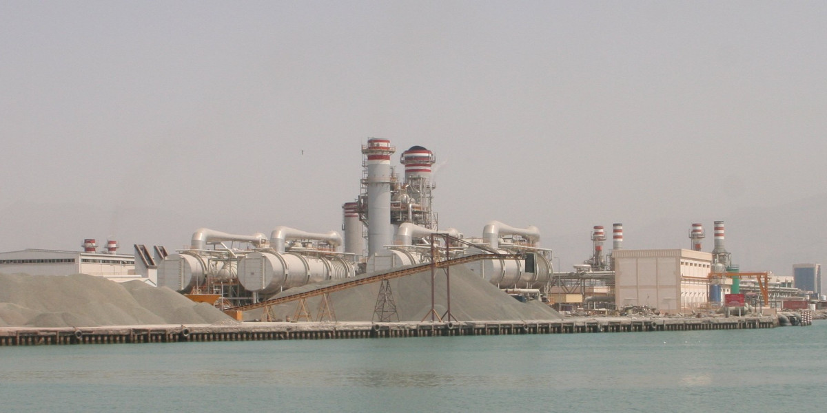 A photo of a desalination plant taken from across a body of water
