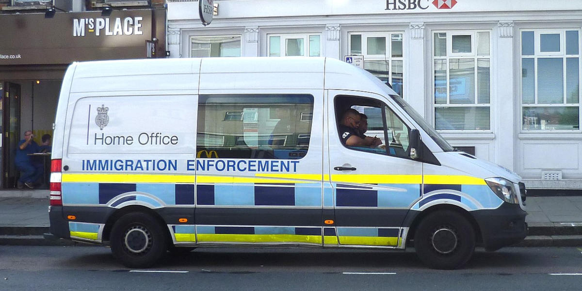 Home Office immigration enforcement van in London. Photo: Philafrenzy