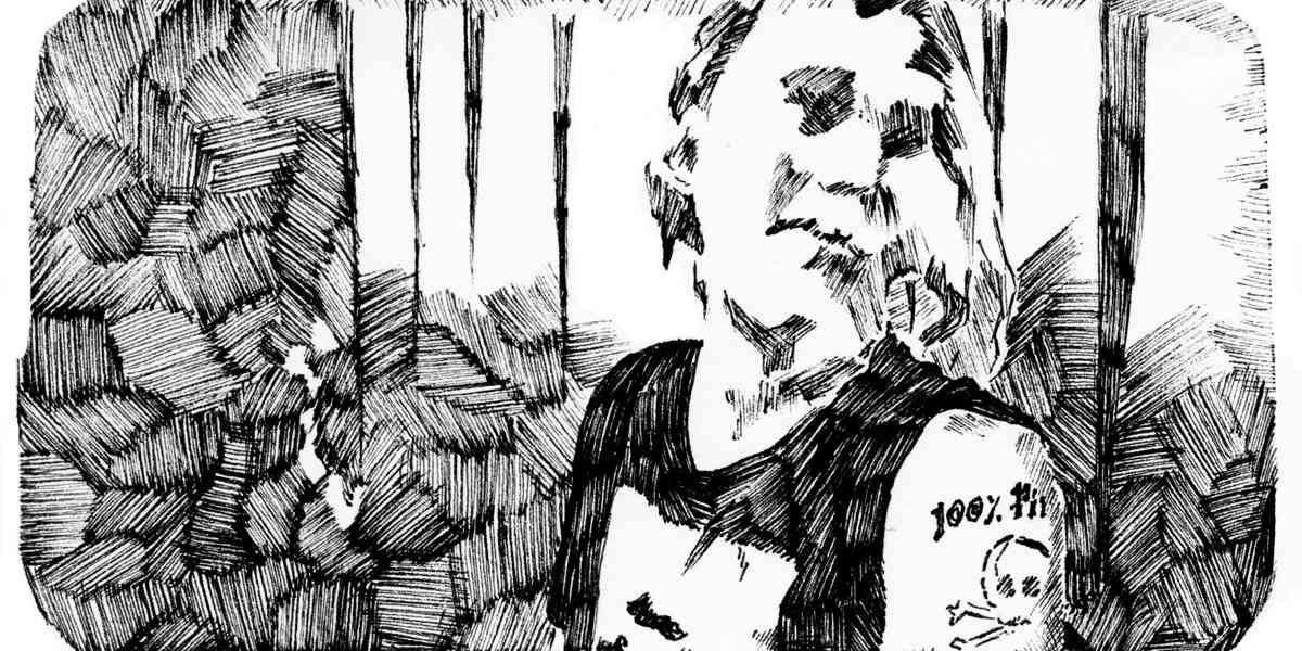 A black and white illustration of Tom Palmer aka 'Agent Kingfisher