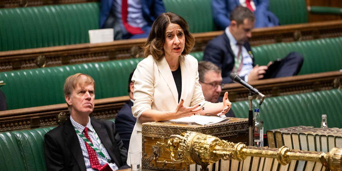UK Work and Pensions Secretary Liz Kendall delivering her 'Get Britain Working' Ministerial Statement in the House of Commons