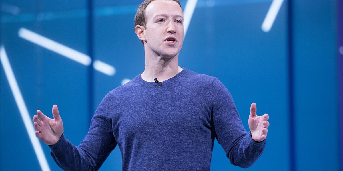 Facebook founder Mark Zuckerberg delivering F8 2018's keynote speech