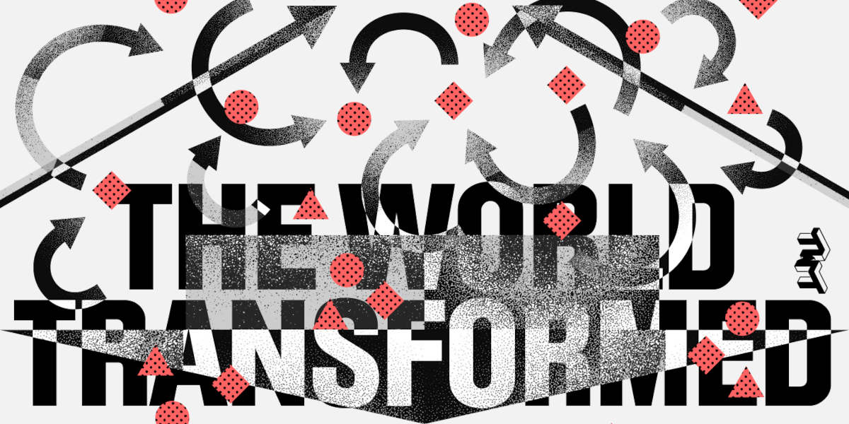 The TWT logo in black and white print with arrows and read dots